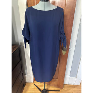 Vince Camuto Navy Blue Sheath Dress‎ - 6 - Slit Sleeve - Sophisticated - EUC